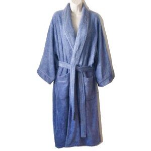 Texere 50" Bamboo Cotton Long Thick French Terry Robe S/M Blue